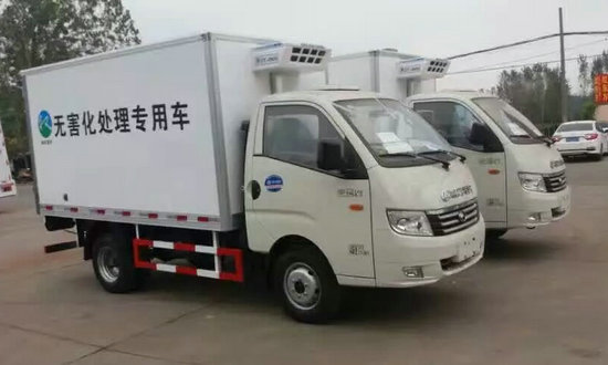 兩臺(tái)無(wú)害化處理運(yùn)輸車(chē)發(fā)往河南鹿邑縣